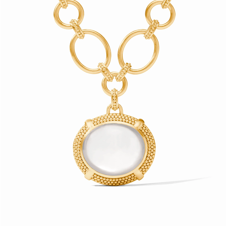 Julie Vos Julie Vos Cabochon Statement Necklace Iridescent Clear
