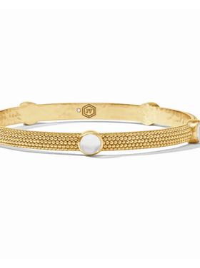 Julie Vos Julie Vos Cabochon Bangle Iridescent Clear Crystal