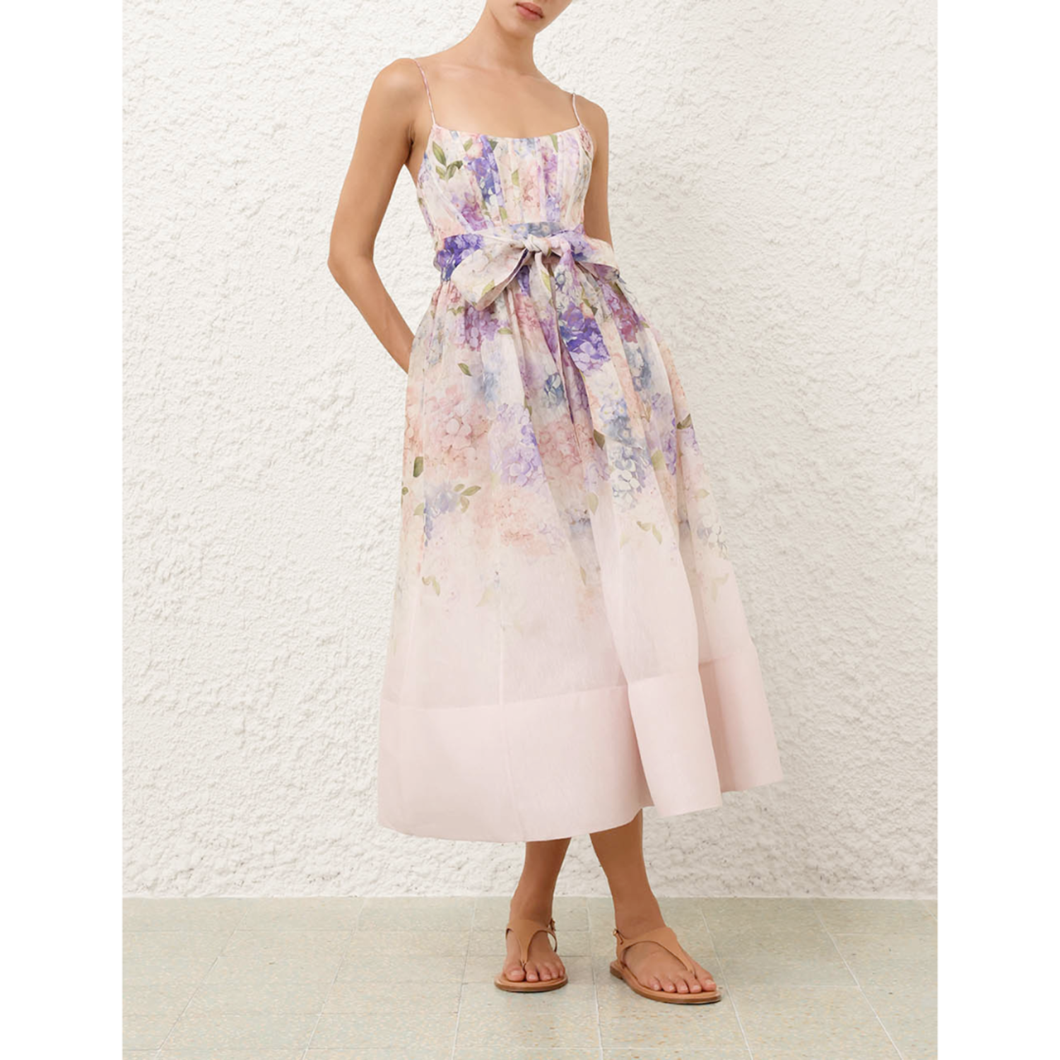 【Zimmermann】Dawning floral silk and linen corset dress Zimmermann Dawning Corset Dress - CK Collection