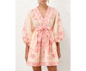 ZIMMERMANN シルクピンクミニワンピース Mini Dress Piece Wrap Dress ZIMMERMANN Silk Wrap Mini Dress