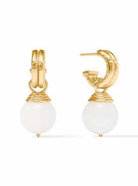 Julie Vos Julie Vos Bonbon Hoop & Charm Moonstone