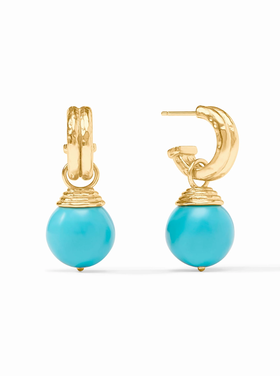 Julie Vos Julie Vos Bonbon Hoop & Charm Turquoise