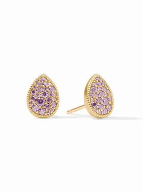 Julie Vos Julie Vos Birthstone Teardrop Stud Amethyst