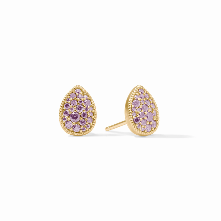 Julie Vos Julie Vos Birthstone Teardrop Stud Amethyst