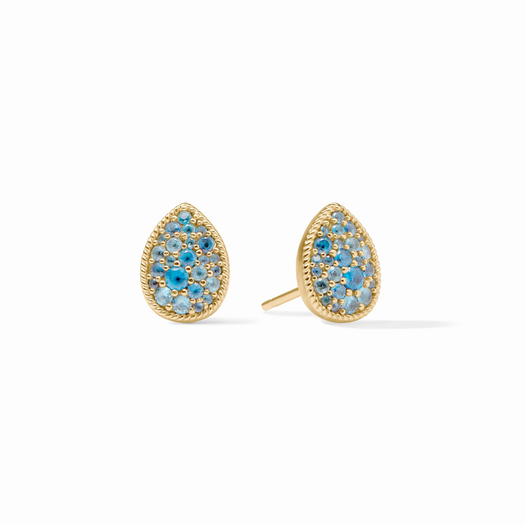 Julie Vos Julie Vos Birthstone Teardrop Stud Blue Topaz
