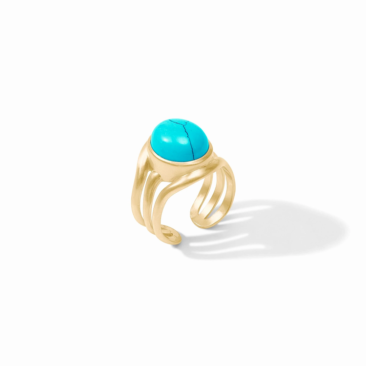 Julie Vos Julie Vos Wave Stone Ring Turquoise