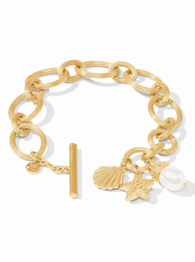 Julie Vos Julie Vos Sanibel Charm Link Bracelet Pearl