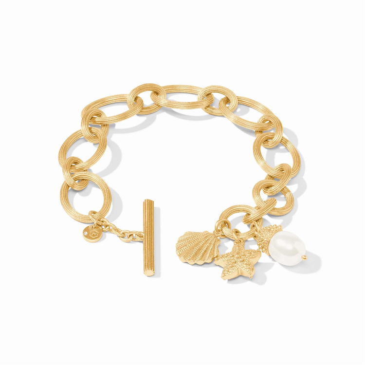 Julie Vos Julie Vos Sanibel Charm Link Bracelet Pearl