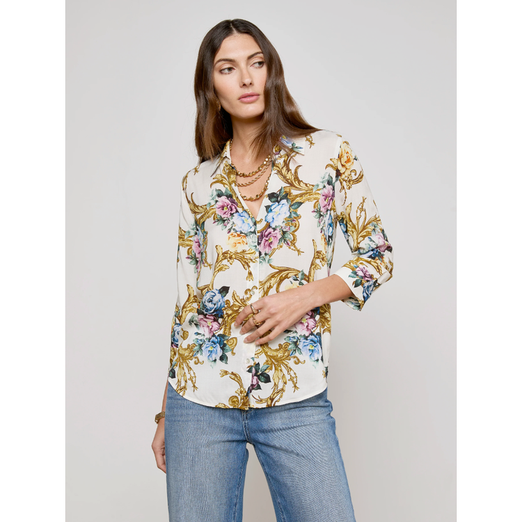 L'AGENCE L'agence Camille 3/4 Sleeve Blouse