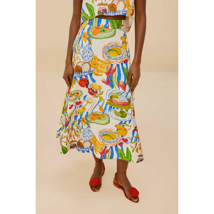 Farm Rio Farm Rio Fresh Table Midi Skirt