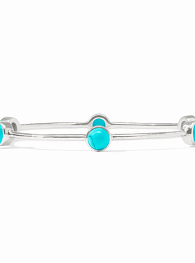 Julie Vos Julie Vos Silver Milano Luxe Bangle Turquoise