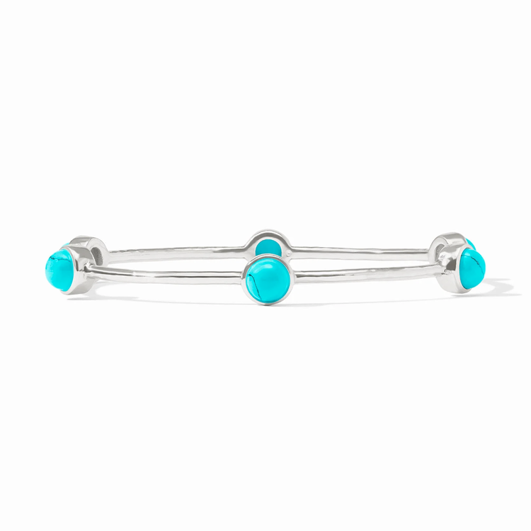 Julie Vos Julie Vos Silver Milano Luxe Bangle Turquoise