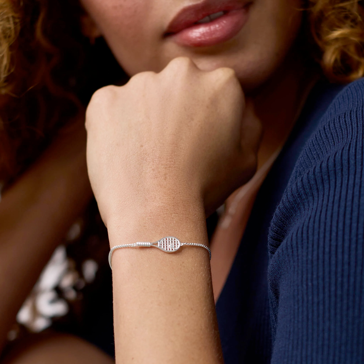 Julie Vos Julie Vos Silver Tennis Racquet Delicate Bracelet
