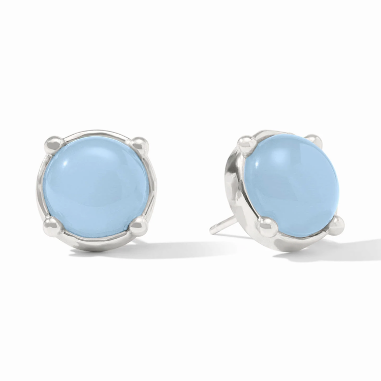 Julie Vos Julie Vos Silver Honey Stud Chalcedony Blue