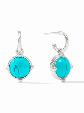 Julie Vos Julie Vos Silver Honeybee Hoop & Charm Turquoise