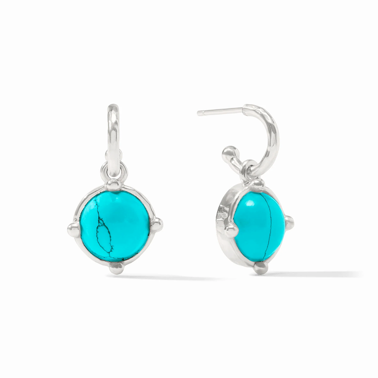 Julie Vos Julie Vos Silver Honeybee Hoop & Charm Turquoise