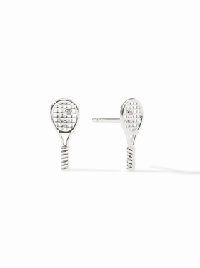 Julie Vos Julie Vos Silver Tennis Racquet Stud
