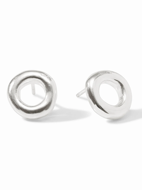 Julie Vos Julie Vos Silver Wave Circle Stud