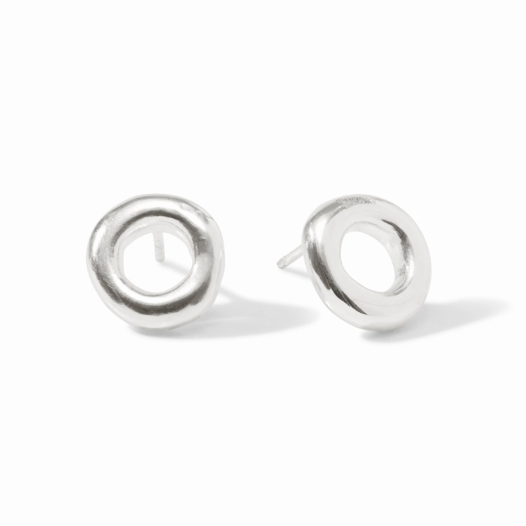 Julie Vos Julie Vos Silver Wave Circle Stud