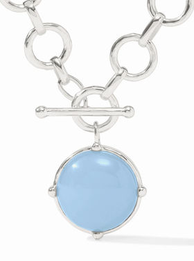 Julie Vos Julie Vos Silver Honeybee Statement Necklace Chalcedony Blue