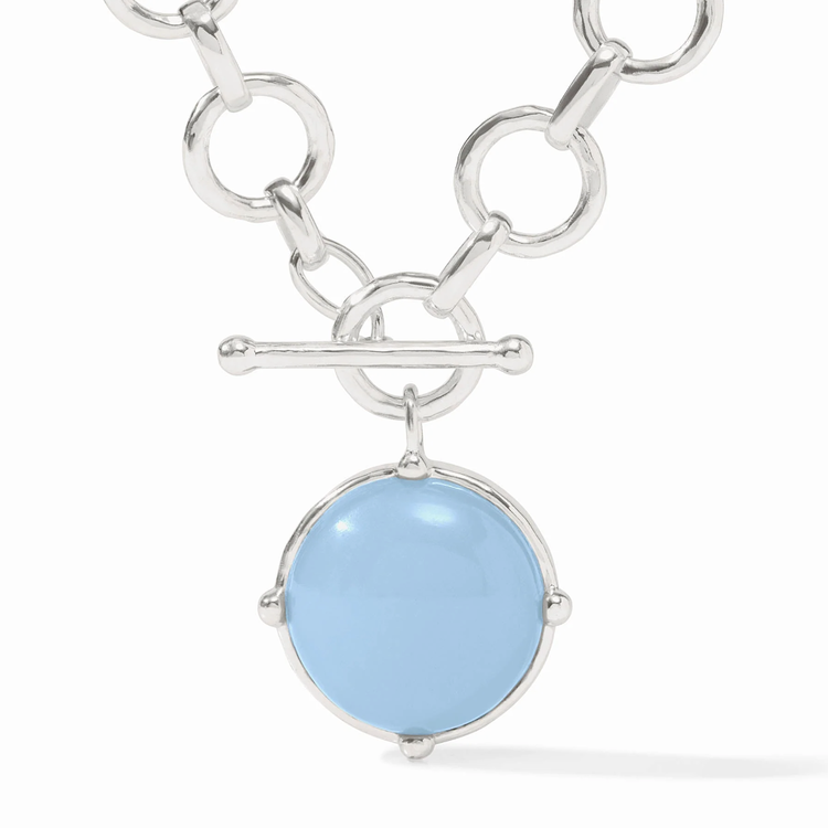 Julie Vos Julie Vos Silver Honeybee Statement Necklace Chalcedony Blue