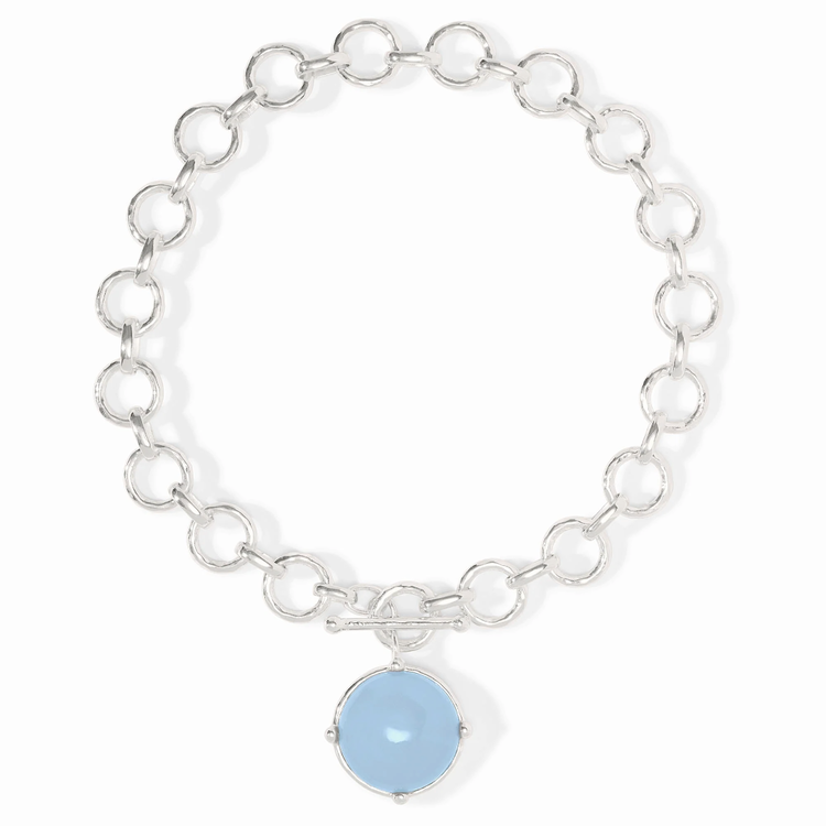 Julie Vos Julie Vos Silver Honeybee Statement Necklace Chalcedony Blue