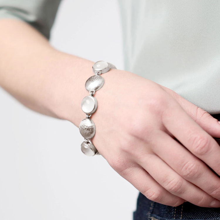 Julie Vos Julie Vos Silver Solara Stone Bracelet Clear Crystal