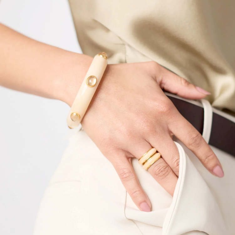 Julie Vos Julie Vos Carnaby Stone Bangle Ivory