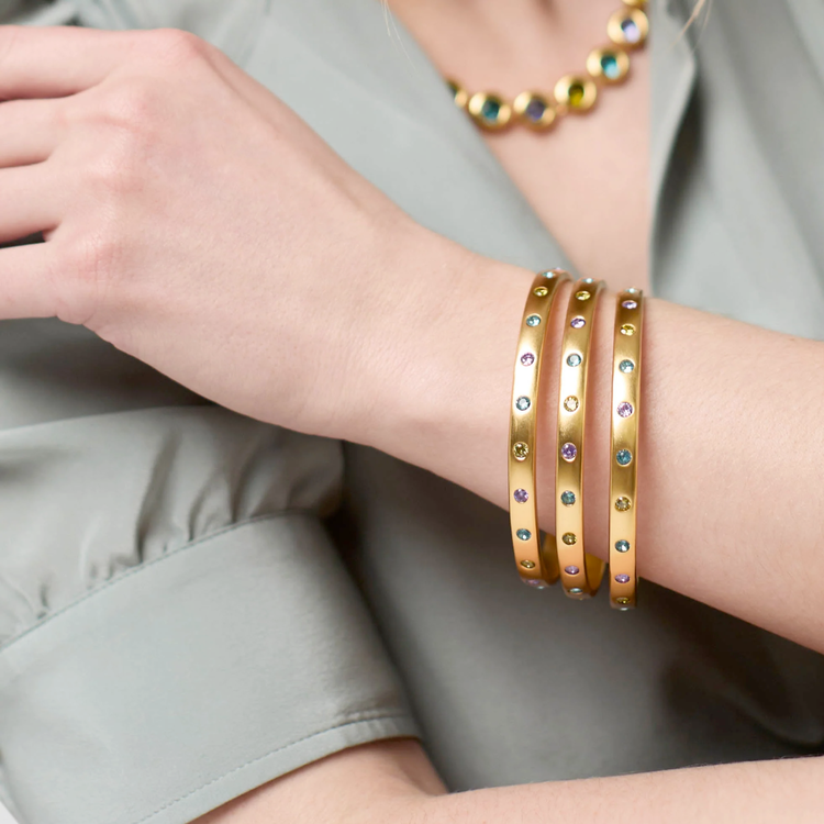 Julie Vos Julie Vos Rainbow Bangle Blue Twilight