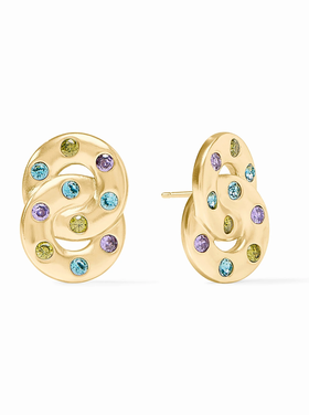 Julie Vos Julie Vos Rainbow Infinity Earring Blue Twilight