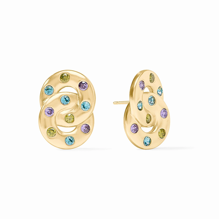 Julie Vos Julie Vos Rainbow Infinity Earring Blue Twilight