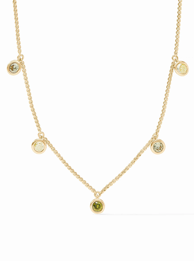 Julie Vos Julie Vos Rainbow Delicate Charm Neckalce Jade