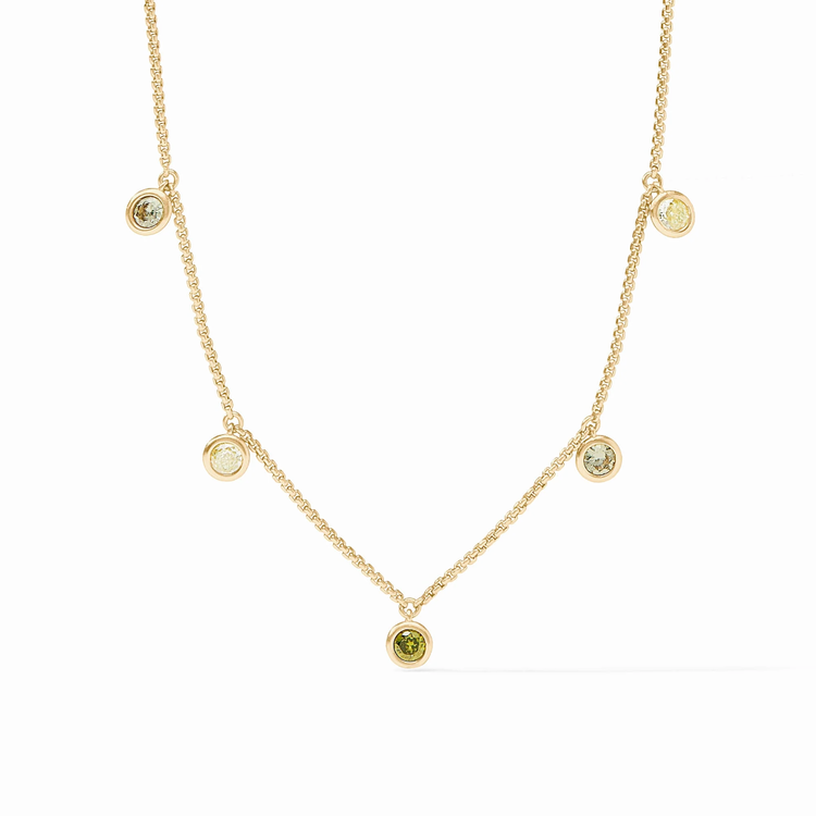 Julie Vos Julie Vos Rainbow Delicate Charm Neckalce Jade