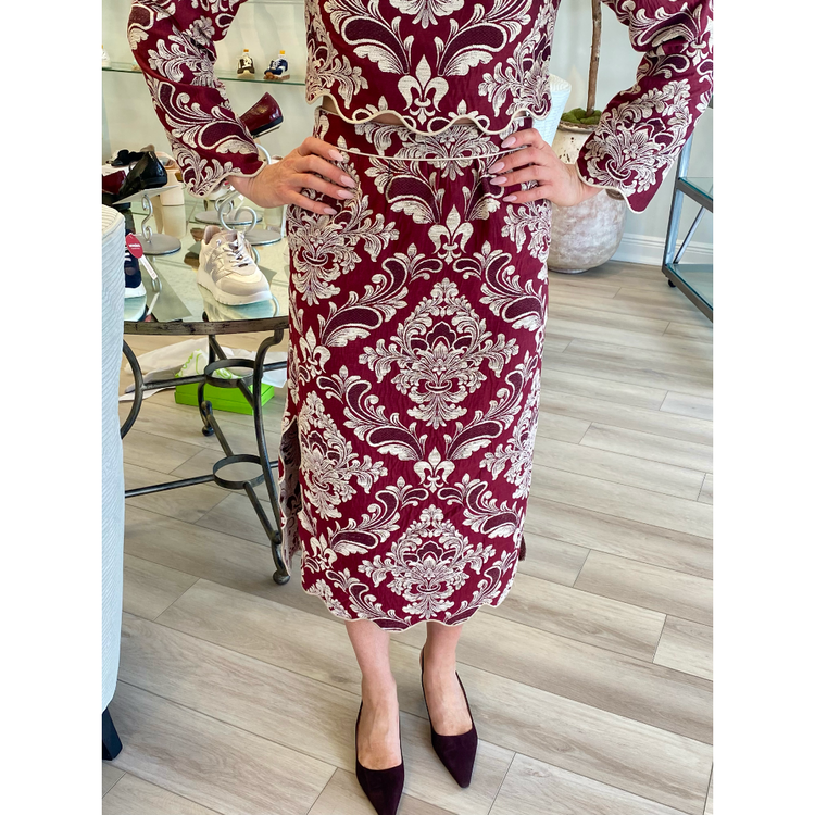 Farm Rio Farm Rio Jacquard Waves Midi Skirt