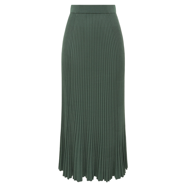 Zimmermann Zimmermann Pleated Rib Midi Skirt