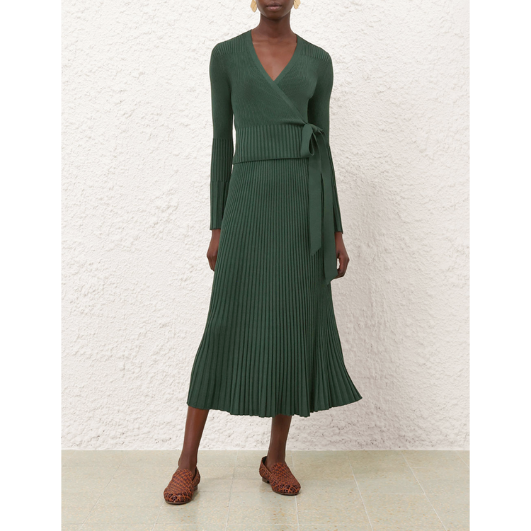 Zimmermann Zimmermann Pleated Rib Midi Skirt