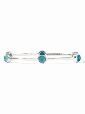 Julie Vos Julie Vos Silver Milano Luxe Bangle Montana Blue