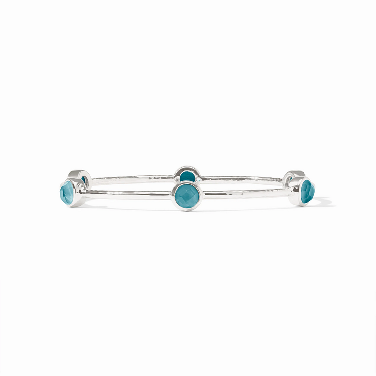 Julie Vos Julie Vos Silver Milano Luxe Bangle Montana Blue