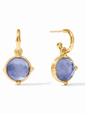 Julie Vos Julie Vos Honeybee Hoop & Charm Tanzanite Blue