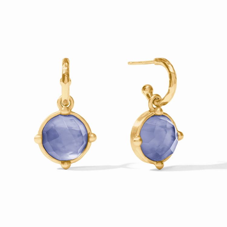 Julie Vos Julie Vos Honeybee Hoop & Charm Tanzanite Blue