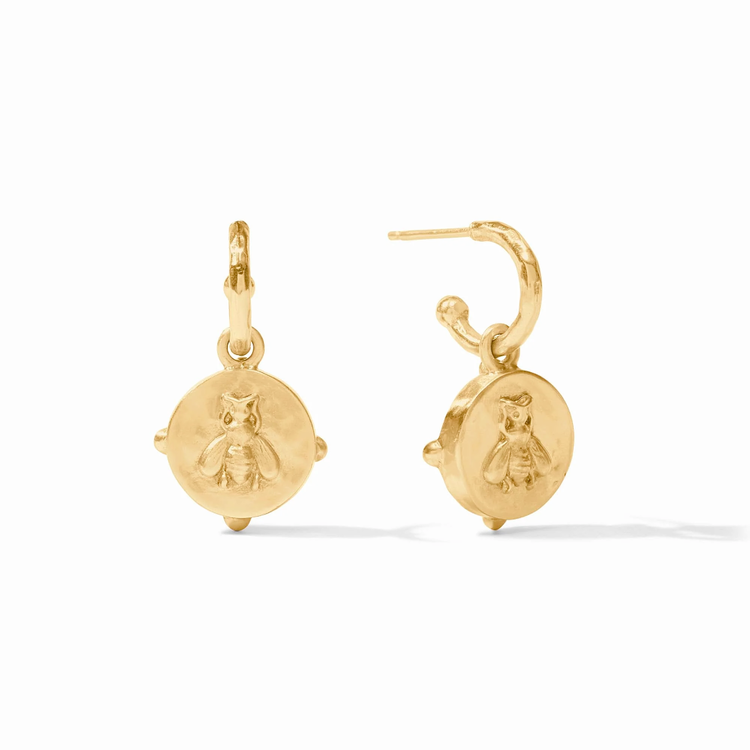 Julie Vos Julie Vos Honeybee Hoop & Charm Tanzanite Blue