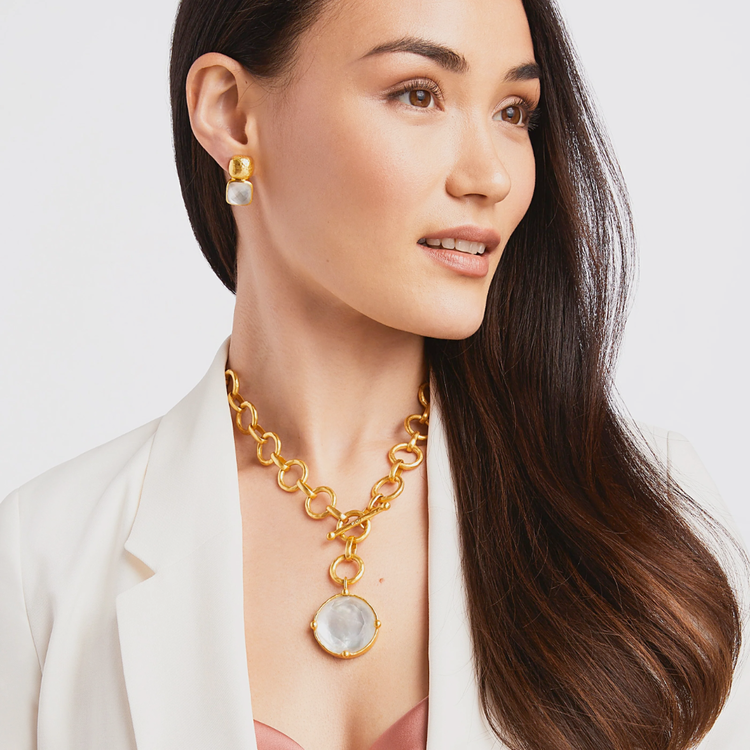 Julie Vos Julie Vos Honeybee Statement Necklace Tanzanite Blue