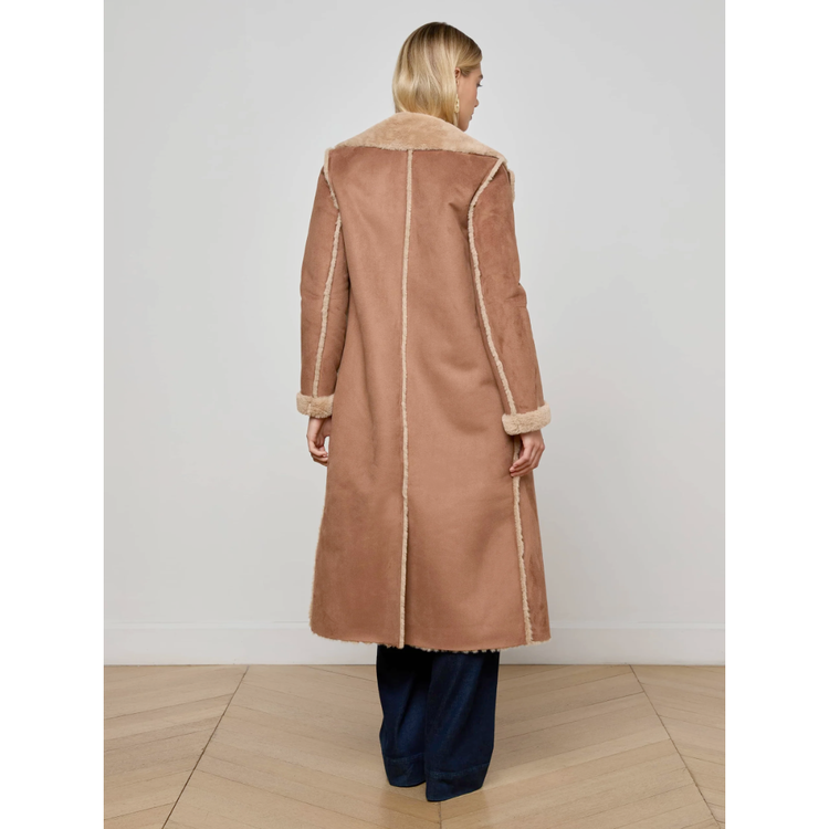 L'AGENCE L'agence Citron Faux Fur Maxi Coat