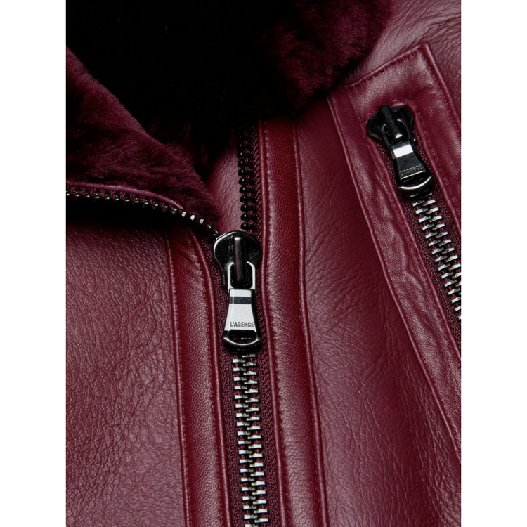 L'AGENCE L'agence Pike Crop Shearling Jacket