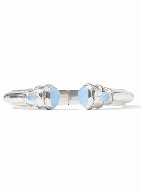 Julie Vos Julie Vos Silver Cannes Demi Cuff Chalcedony Blue
