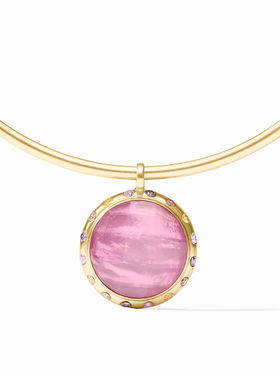 Julie Vos Julie Vos Rainbow Statement Necklace Tourmaline Pink