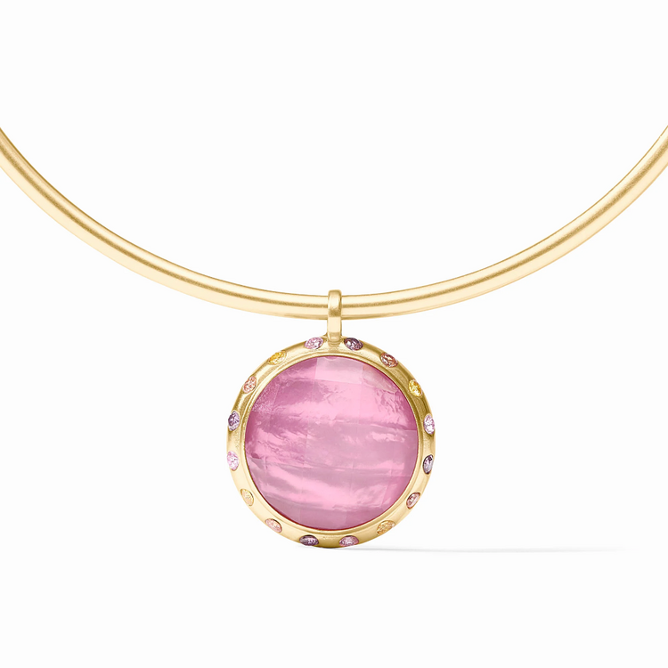 Julie Vos Julie Vos Rainbow Statement Necklace Tourmaline Pink