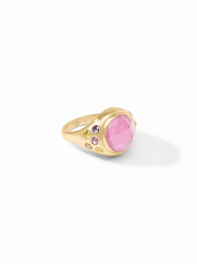 Julie Vos Julie Vos Rainbow Statement Ring Tourmaline Pink size 7
