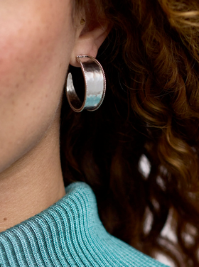 Julie Vos Julie Vos Silver Savoy Hoop S