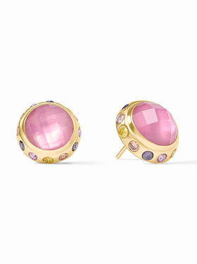 Julie Vos Julie Vos Rainbow Stud Tourmaline Pink